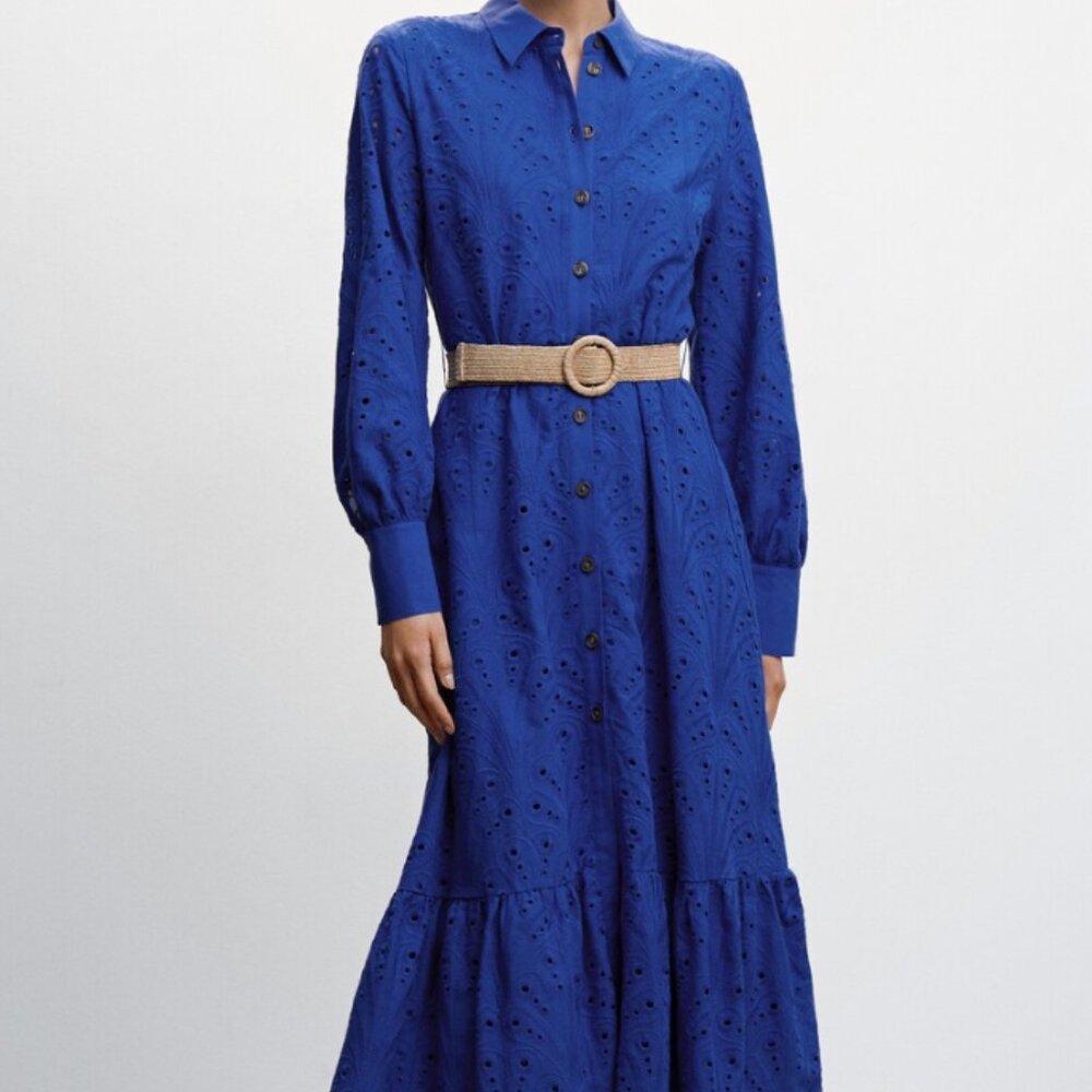 Mango Blue Shirt Dress